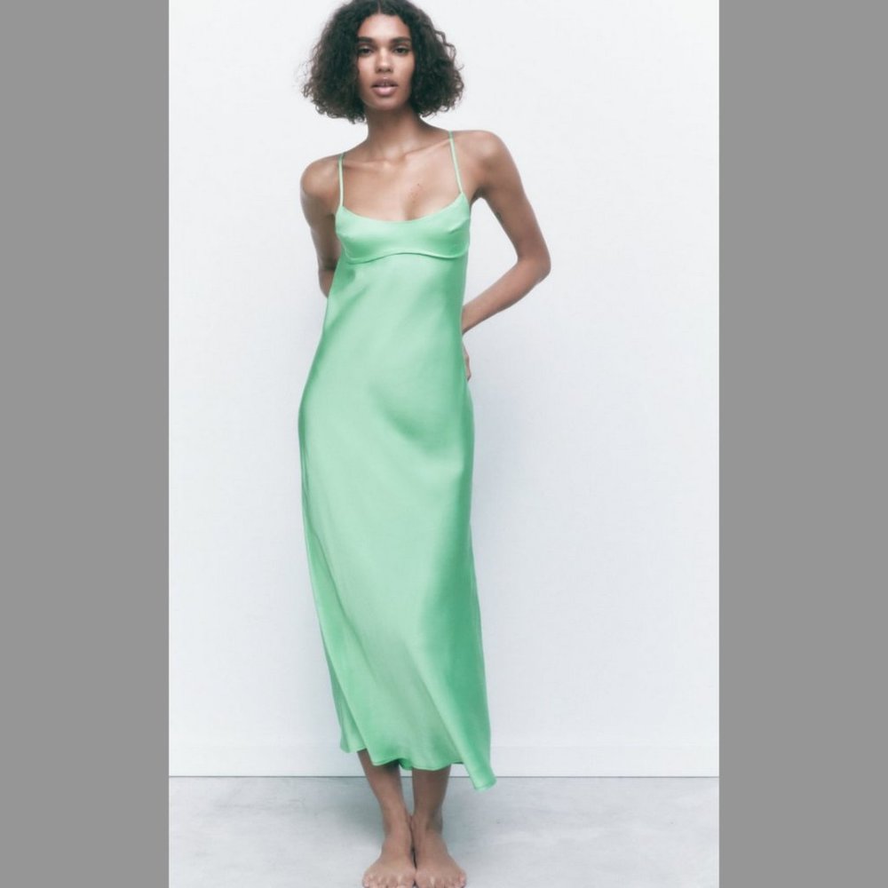 NWT Zara midi slip sz s